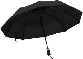 vidaXL Umbrelă pliabilă automată, negru, 104 cm