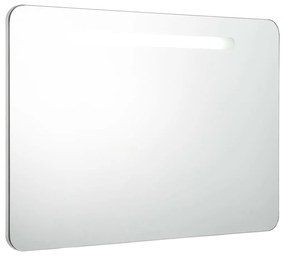 285120 vidaXL Dulap de baie cu oglindă și LED, 80 x 9,5 x 55 cm