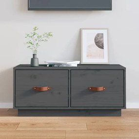vidaXL Comodă TV, gri, 80x34x35 cm, lemn masiv de pin