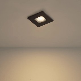 Set de 6 spoturi încastrate moderne bronz închis pătrat IP44 - Qure