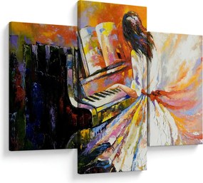 Tablou - Femeia cântând la pian (90x60 cm)