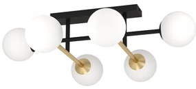 Lustră aplicată Eglo 390176 PAZ 6xE14/40W/230V auriu/negru