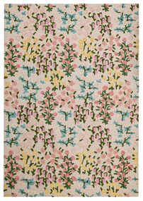 Covor crem țesut manual din lână 120x170 cm Emilia Floral – Flair Rugs