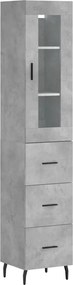 vidaXL Dulap înalt, gri beton, 34,5x34x180 cm, lemn prelucrat
