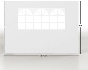 Outsunny Panouri Laterale pentru Corturi Pop-Up, Set de 2, 3x2m, Protecție UV, Rezistent la Apă, Alb | Aosom Romania