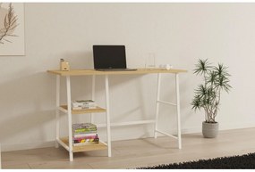 Set mobilier birou Daborotta (Stejar zafir + alb). 1107152