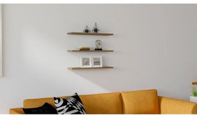 Rafturi de prete cu aspect de lemn de nuc 3 buc. Boss - Kalune Design