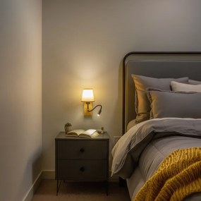 Lampă LED de perete Brilagi NUBILA WOOD 1xE27/25W/230V + LED/3W stejar/maro deschis