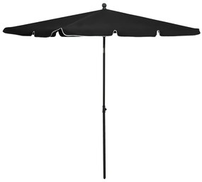 Umbrela de gradina cu stalp, negru, 210x140 cm Negru