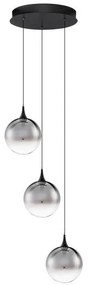 Lustra moderna cu 3 pendule LED, Metal, Sticla, Fumuriu, ORENDA