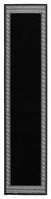 Covor traversa, negru cu motiv, 80x450 cm, BCF black with motif, 80 x 450 cm
