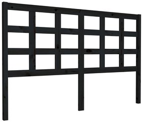 817899 vidaXL Tăblie de pat, negru, 156x4x100 cm, lemn masiv de pin