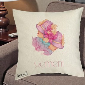 Perna Personalizata Zodie Gemeni, 40x40 cm, Ecru, Husa Detasabila, Perna Inclusa, BEKZ®