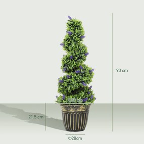HOMCOM Set de Două Plante Artificiale Lavandă 90 cm | Aosom Romania
