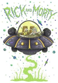 Poster de artă Rick & Morty - Nava spatiala, (26.7 x 40 cm)