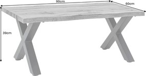 Masuta design industrial WILD 90cm, gri