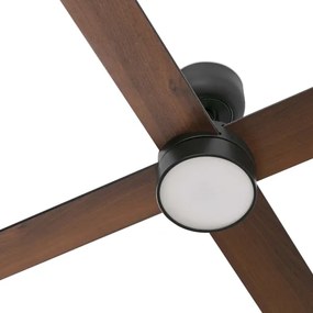 Ventilator LED dimabil FARO 34356WT-1TW RUDDER L 18W/230V maro/negru d. 132 cm WT + telecomandă