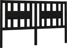 vidaXL Tăblie de pat, negru, 146x4x100 cm, lemn masiv de pin
