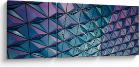 Tablou - structură colorată (cu ceas) (90x30 cm)