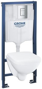 Set Vas WC suspendat cu rezervor incastrat, clapeta si capac Grohe Solido Square 37x53 cm evacuare orizontala