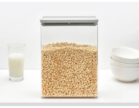 Cutie de depozitare Brabantia Tasty+ Stackable 1008878, 5,4 L, Sigiliu din silicon, Fara BPA, Gri deschis