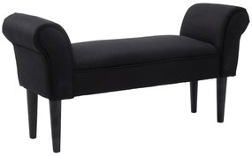HOMCOM Bancă de Capăt de Pat cu Cotiere Rulate, Bancă Căptușită pentru Dormitor, 102x36x51 cm, Negru | Aosom Romania