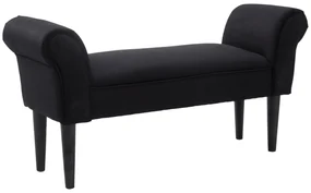 HOMCOM Bancă de Capăt de Pat cu Cotiere Rulate, Bancă Căptușită pentru Dormitor, 102x36x51 cm, Negru | Aosom Romania