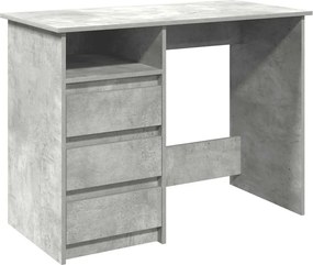 vidaXL Birou, gri beton, 102x50x75 cm, lemn compozit