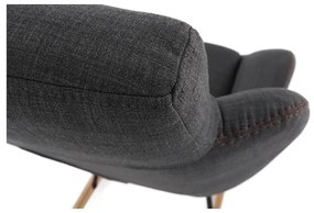 Fotoliu balansoar, material textil gri/lemn, HARPER