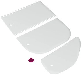Set 3 spatule din plastic Metaltex, alb