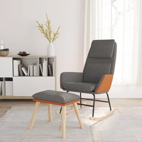 3097791 vidaXL Scaun balansoar cu taburet, gri deschis, textil