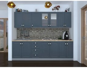 Bucatarie Zebra 2.6m MDF Gri - frezare dungi