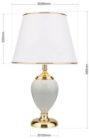 Veioza/Lampa de masa design elegant OVUM alb/auriu