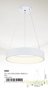 Lustra, Pendul LED design modern, finisaj alb mat, diametru 60cm, Adeline 2510 RX