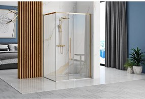 Cabina de dus SOLAR cu cadita alba 90x90 cm auriu