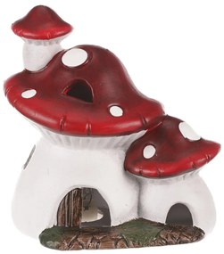 Decorație LED de toamnă Casă luminoasă în formă deciupercă, 14 x 10 x 15 cm, ceramică