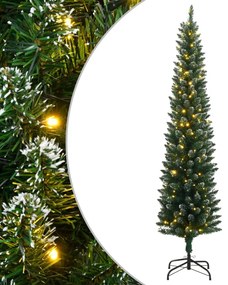 vidaXL Brad de Crăciun artificial subțire cu 150 LED-uri, 150 cm