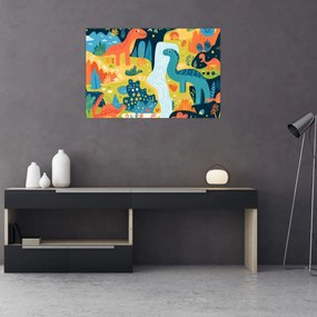 Tablou - Dinozauri veseli (90x60 cm)