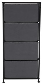 Comoda cu sertare din material textil, negru gri inchis, PALMERA TYP 2
