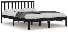 3105095 vidaXL Cadru de pat, negru, 200x200 cm, lemn masiv de pin