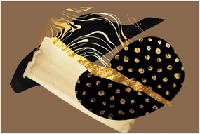 Tablou - Abstracție maro auriu N⁰1 (90x60 cm)