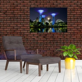 Tablou cu lună plină în grădinile din Singapur (90x60 cm)