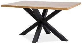 Masă de sufragerie 180 cm Cecily (stejar + negru mat) (pentru 6 până la 8 persoane). 1050072