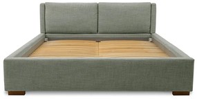 Pat matrimonial gri tapițat cu somieră 180x200 cm Dreamer – Scandic