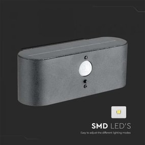 LED lampă solară de perete exterior cu senzor, 2,5W, 3000K, IP54