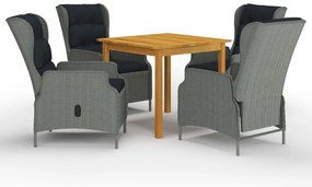 vidaXL Set de mobilier pentru grădină, 5 piese, gri deschis