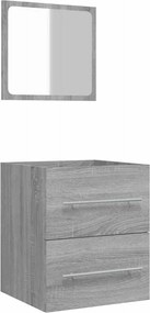 vidaXL Dulap de baie cu oglindă, gri sonoma, 41x38,5x48 cm
