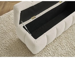 Bancă bej cu tapițerie din țesătură bouclé Mont Blanc – Bobochic Paris