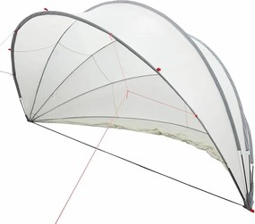 vidaXL Dom pentru piscină Manual Gri și Portocalie 430 x 430 x 210 cm