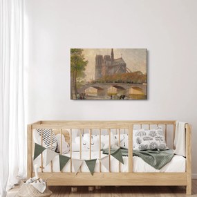 Tablou - Robert William Vonnoh, Notre Dame de Paris, reproducere (90x60 cm)
